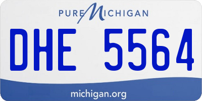 MI license plate DHE5564
