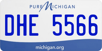 MI license plate DHE5566