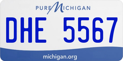 MI license plate DHE5567