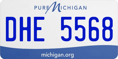 MI license plate DHE5568
