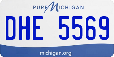 MI license plate DHE5569