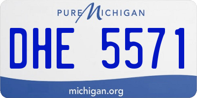 MI license plate DHE5571