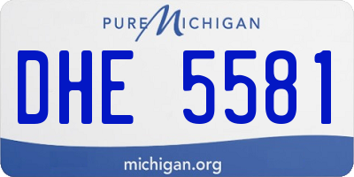 MI license plate DHE5581