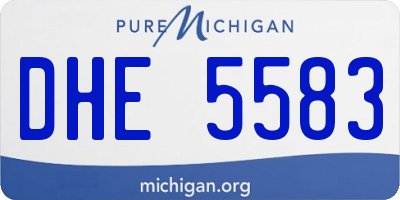 MI license plate DHE5583