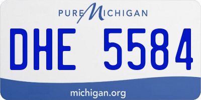 MI license plate DHE5584
