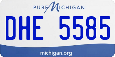 MI license plate DHE5585