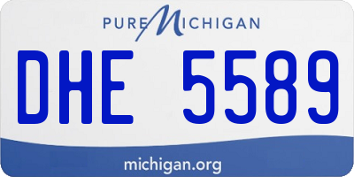 MI license plate DHE5589