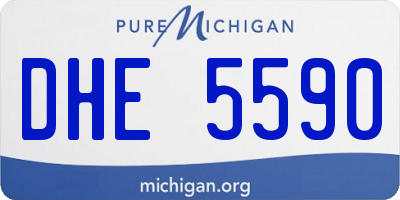 MI license plate DHE5590