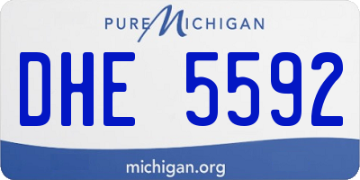 MI license plate DHE5592