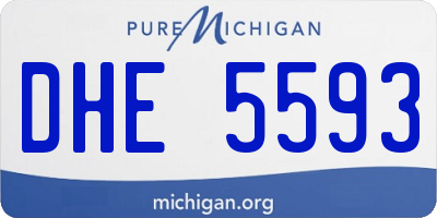 MI license plate DHE5593