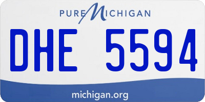MI license plate DHE5594