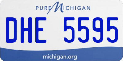 MI license plate DHE5595