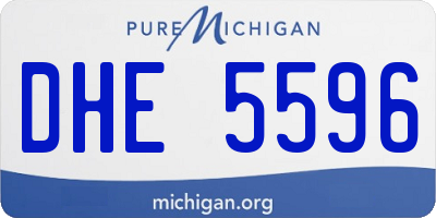 MI license plate DHE5596