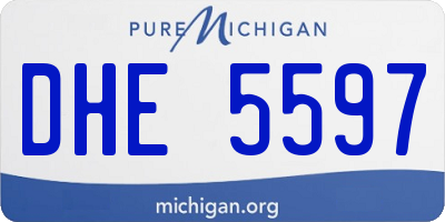 MI license plate DHE5597