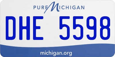 MI license plate DHE5598