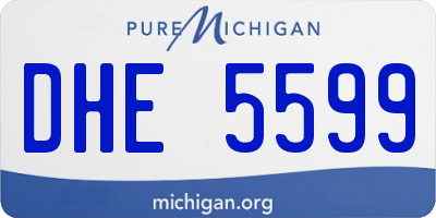 MI license plate DHE5599