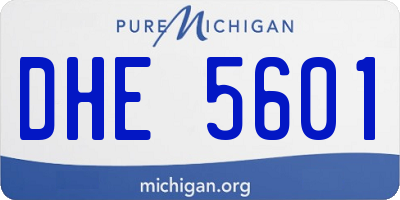 MI license plate DHE5601