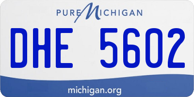 MI license plate DHE5602