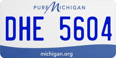 MI license plate DHE5604