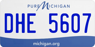 MI license plate DHE5607