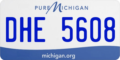 MI license plate DHE5608