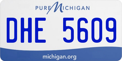 MI license plate DHE5609