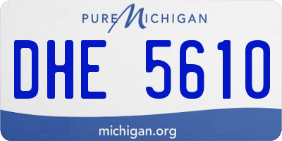 MI license plate DHE5610