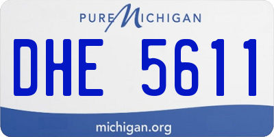 MI license plate DHE5611