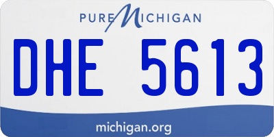 MI license plate DHE5613