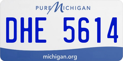 MI license plate DHE5614