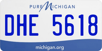 MI license plate DHE5618