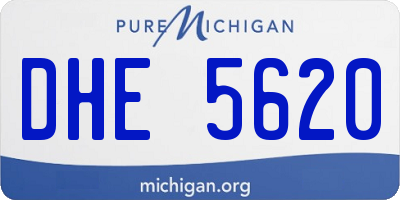 MI license plate DHE5620