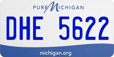 MI license plate DHE5622