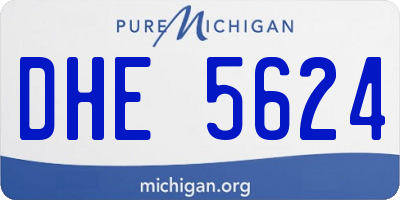 MI license plate DHE5624