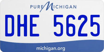 MI license plate DHE5625