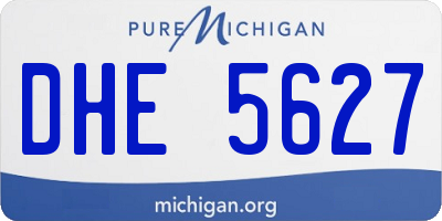 MI license plate DHE5627