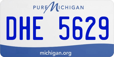 MI license plate DHE5629