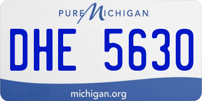 MI license plate DHE5630