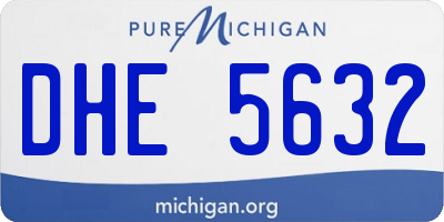 MI license plate DHE5632