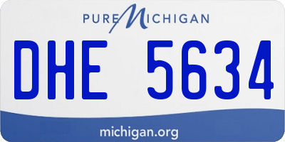 MI license plate DHE5634
