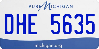MI license plate DHE5635