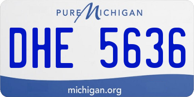 MI license plate DHE5636