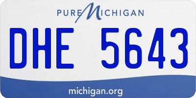MI license plate DHE5643