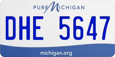 MI license plate DHE5647