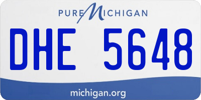 MI license plate DHE5648