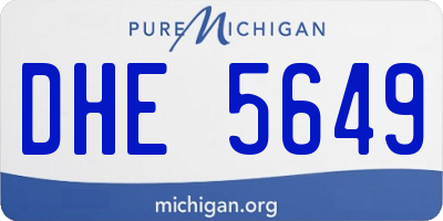 MI license plate DHE5649