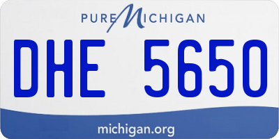 MI license plate DHE5650