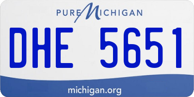 MI license plate DHE5651