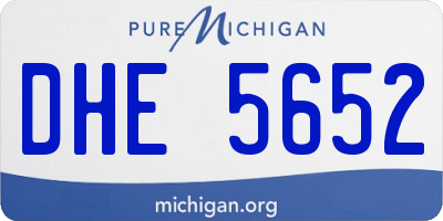 MI license plate DHE5652
