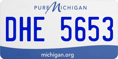 MI license plate DHE5653